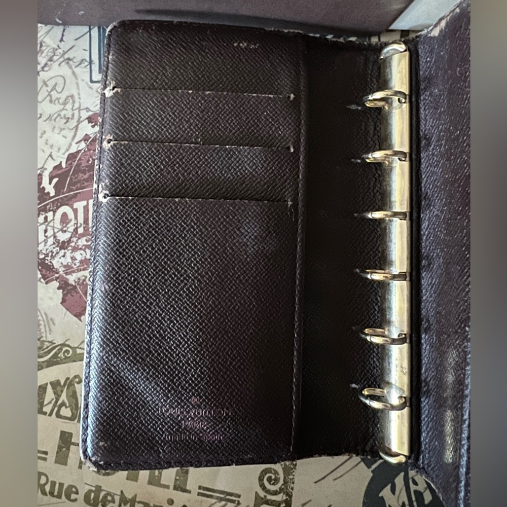 Louis Vuitton Brown Leather Agenda Damier with LV Box Gift - Picture 4 of 8